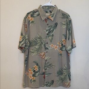 Island Republic Collared Button Down Shirt 100% Silk Size XXL